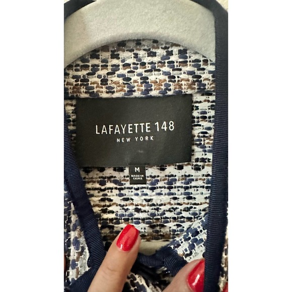 Lafayette 148 Branson Stand Collar Tweed Jacket Sz. M - Picture 6 of 11